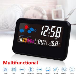 Nhiệt kế kỹ thuật số Độ ẩm Meter Máy đo độ ẩm Nhiệt độ phòng Alarm Clock Weather Alarm thoại đa chức năng Bảng