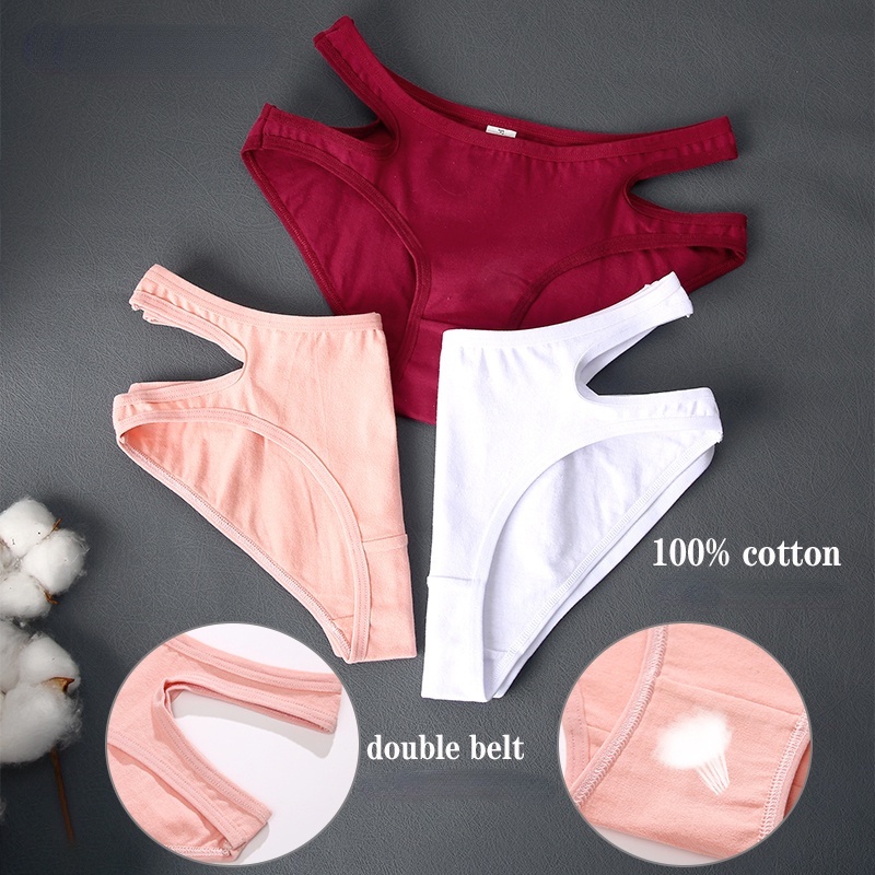 Quần lót TakeTalk cotton mềm lưng thấp kích thước S-XL thoải mái cho nữ