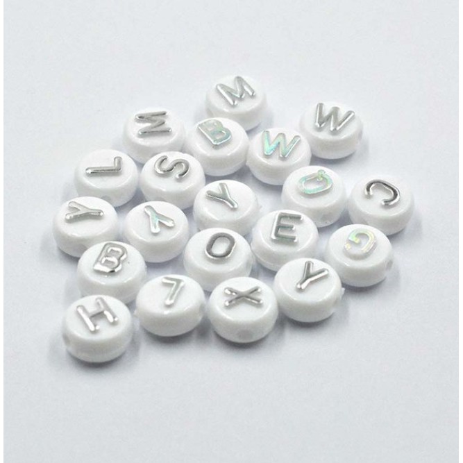 Bộ 30 Hạt Xâu Chuỗi Hình Chữ Cái 10mm
