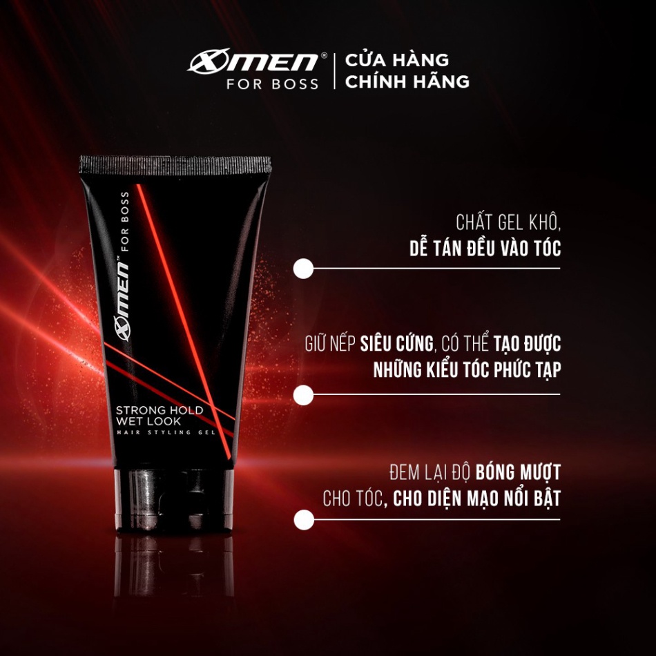 Keo vuốt tóc X-Men For Boss Gel Strong Gold Wet Look 150G - NPP LỘC PHÁT