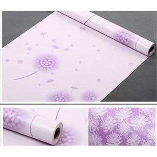 1 mét Giấy dán tường bồ công anh tím khổ rộng 45cm có keo sẵn