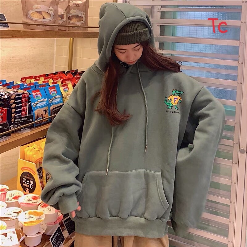 [Mã FAMARAL2 giảm 10K đơn 50K] Áo Hoodies Chất Nỉ Ngoại In HÌnh Cá Sấu UNISEX