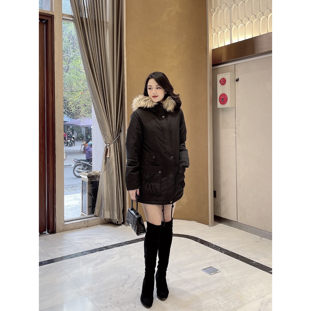 Áo Khoác Parka Cho Nữ Hottrend 2021 Thiết kế kiểu trẻ trung năng động, dễ phối, áo có mũ tiện lợi mặc đông ấm áp