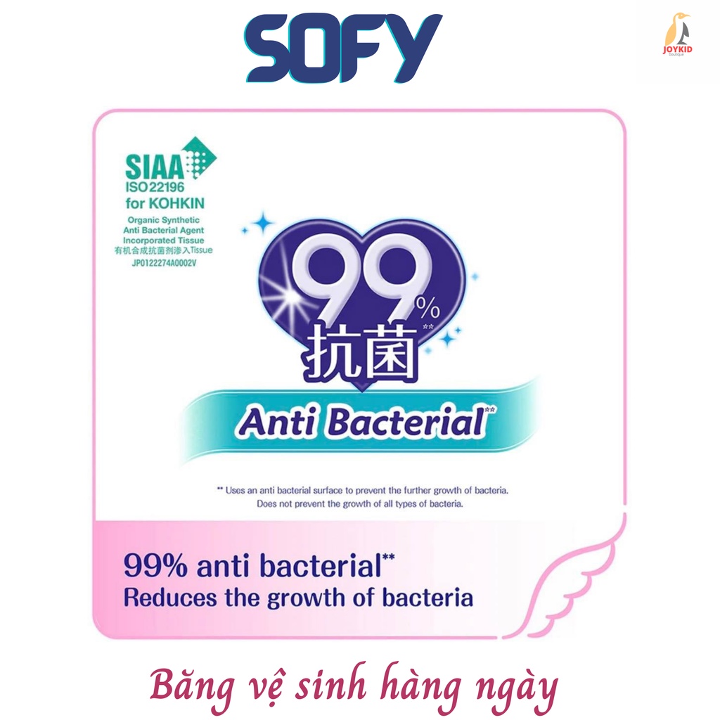 Băng vệ sinh Sofy Hadaomoi Pantyliner Anti-Bacterial hàng ngày 62 miếng
