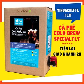 Cà phê cold brew pha sẵn uống liền New Brew dòng Yirgacheffe 1 lít, cold brew coffee, đóng gói vô trùng, có sẵn vòi