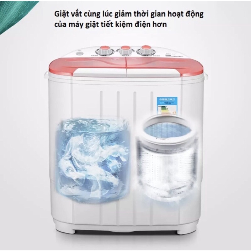 Máy giặt mini 2 lồng giặt 6kg cao cấp chính hãng siêu bền, tích kiệm điện năng dành cho gia đình