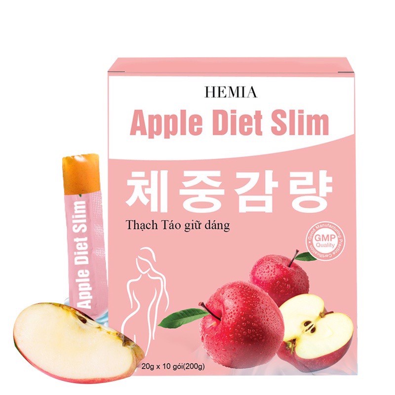 Thạch Táo Giảm Cân Hemia 1 hộp 10 cái Tặng Cốm nghệ Mật Ong cái tác dụng giảm cân an toàn hiệu quả chỉ một liệu trình