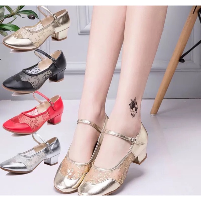 Giày khiêu vũ la tin vải ren nữ