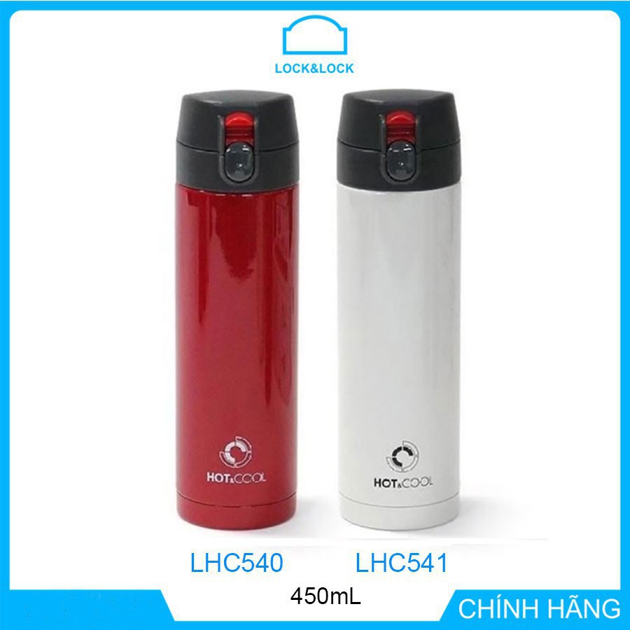 Bình giữ nhiệt 💥FREESHIP💥 Bình thép không gỉ Lock&Lock Cherry Vacuum LHC541/LHC540 - 450ml - An toàn sử dụng