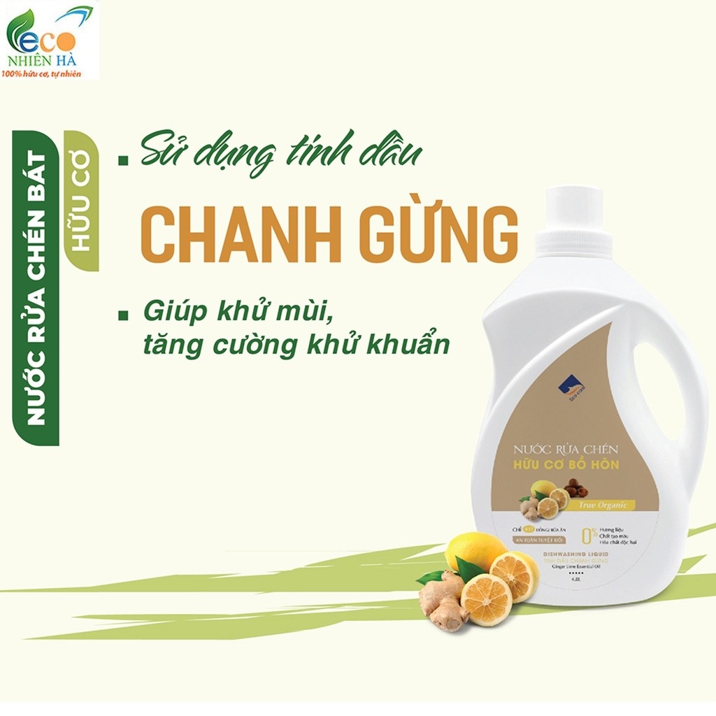 Nước rửa chén ECOCARE 4L hữu cơ, nước rửa bát an toàn trẻ nhỏ, không hại da tay