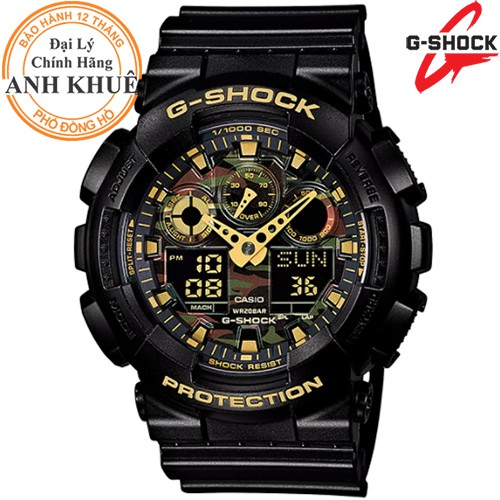 Đồng hồ nam dây nhựa G-SHOCK Casio chính hãng Anh Khuê GA-100CF-1A9DR thumbnail