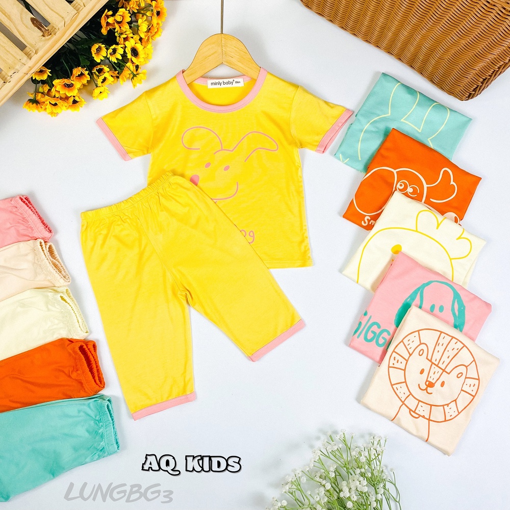 Đồ bộ quần lửng bé gái size đại vải thun lạnh, hàng chính hãng Minlybaby - Unibaby - LUNGBG3
