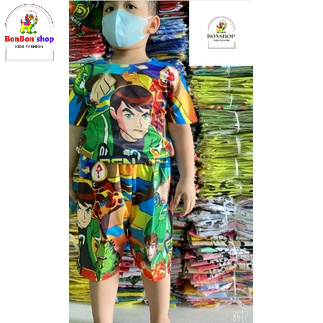 B10#quần áo cho bé trai 3 tuổi đến 7 tuổi có hình ben10, vải siêu mát