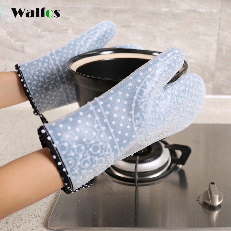 Găng Tay Chống Nóng Walfos Bằng Silicon Và Cotton Dày Dặn Dùng Cho Lò Vi Sóng