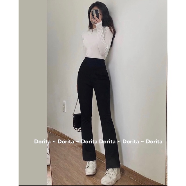 Quần legging ống loe chất Umi Hàn, Quần legging ống loe Hàn Quốc - Dorita Boutique