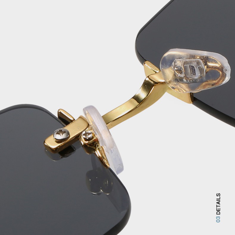 Kính mát gọng kim loại vuông chống tia UV kiểu dáng thời trang dành cho nữ