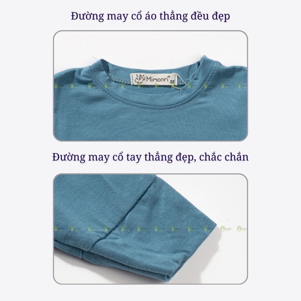 Bộ Dài Tay Thun Lạnh Cho Bé Trai, Bé Gái MIMONRI  Tai Thú 3D Cực Xinh, Đồ Bộ Mặc Nhà Cho Bé Thu Đông KWTD2219