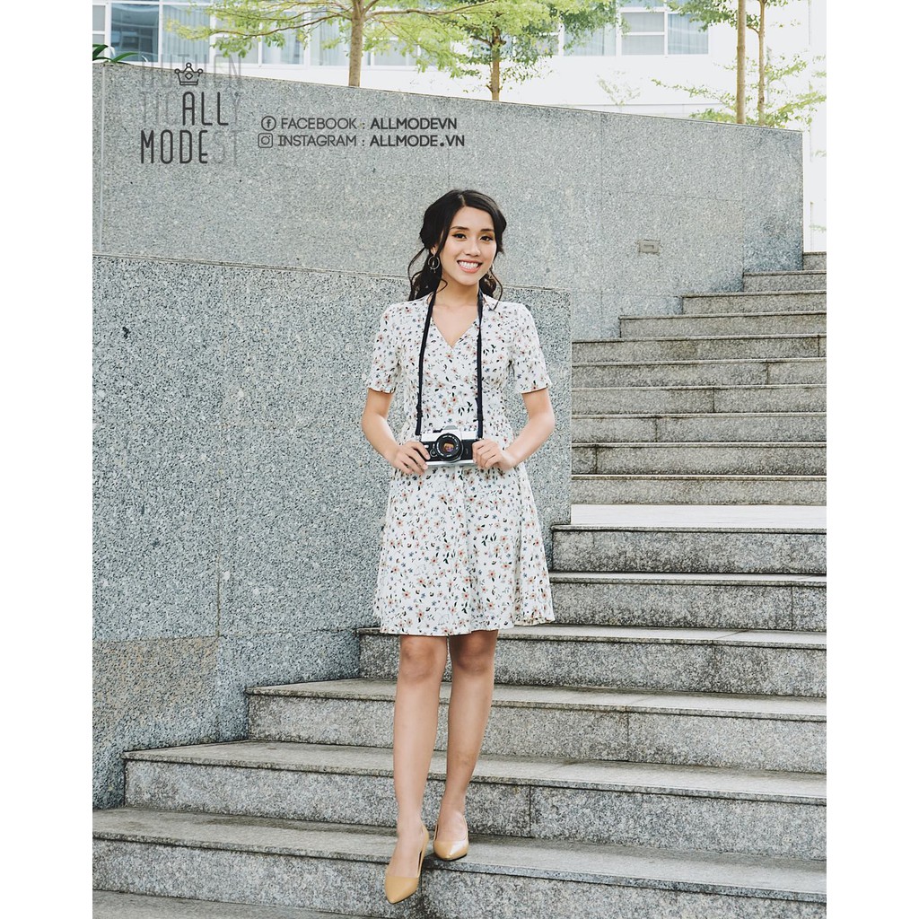 Đầm lụa trắng nhẹ nhàng, đơn giản. Emma white Dress.