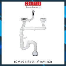 Bộ xả chậu rửa chén đá 2 hộc Carysil, nhập khẩu Ấn Độ