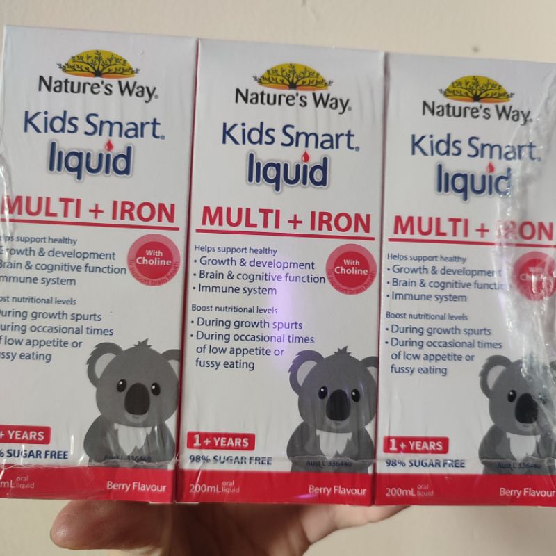 Siro Bổ Sung Sắt và Vitamin Cho Bé Nature’s Way Kids Smart Multi + Iron Liquid 200ml Úc