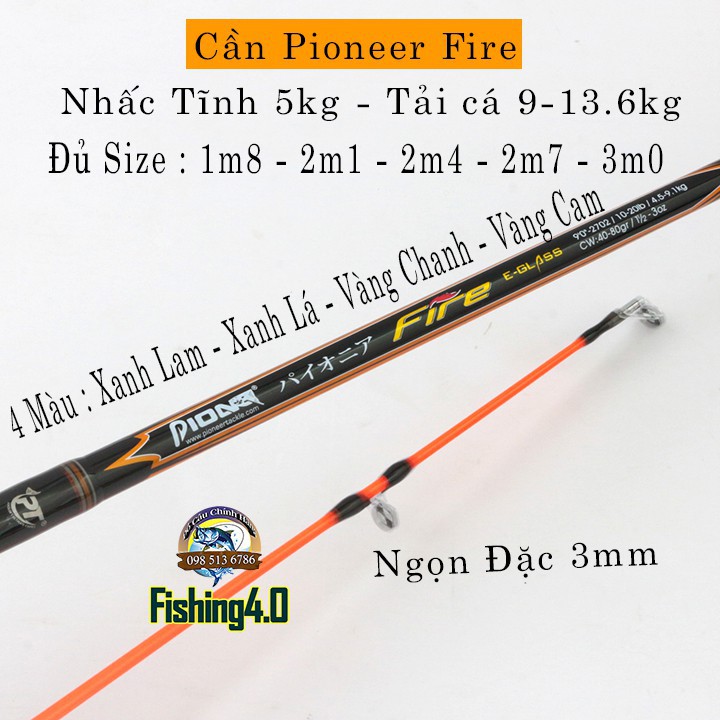 CẦN 2 KHÚC PIONEER FIRE - 2m1-2m4-2m7-3m0 - CẦN CÂU BẠO LỰC - GIÁ SINH VIÊN. Giá Xưởng