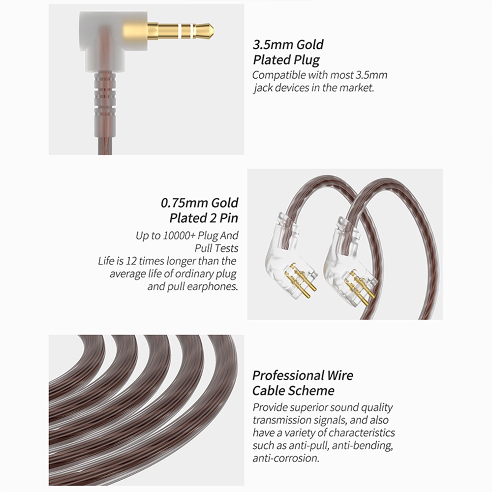 Tai nghe nhét tai có dây FAAEAL CCA C10 4BA + 1DD âm thanh HiFi 2 pin phong cách thể thao độc đáo