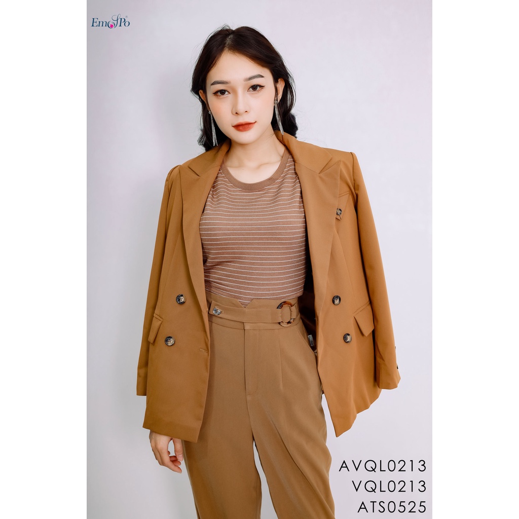 Áo Blazer Emspo dáng công sở trẻ túi 2 bên AVQL0213