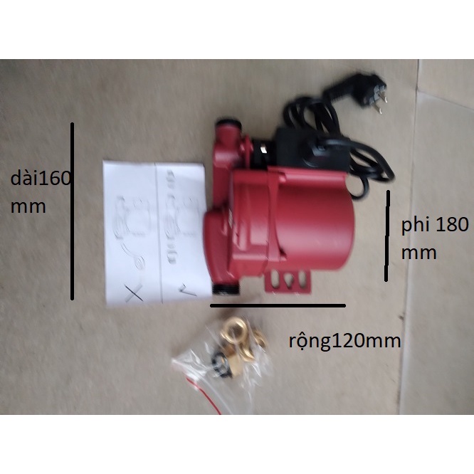 Bơm tăng áp 100W 100 quấn dây đồng Có role tự động đóng ngắt Tăng áp lực nước cho vòi sen nóng lạnh máy giặc - Bơm tănáp