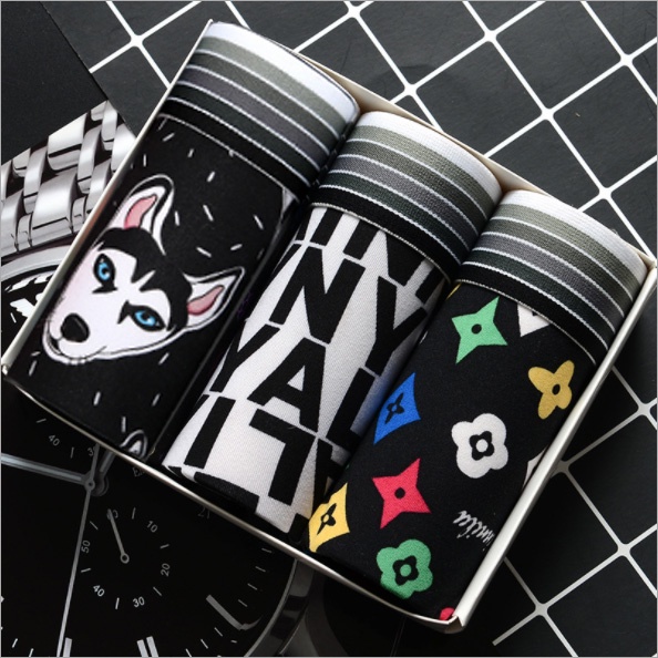 Hộp 3 Sịp Đùi Nam Dễ Thương - Boxer Nam Cap Cấp
