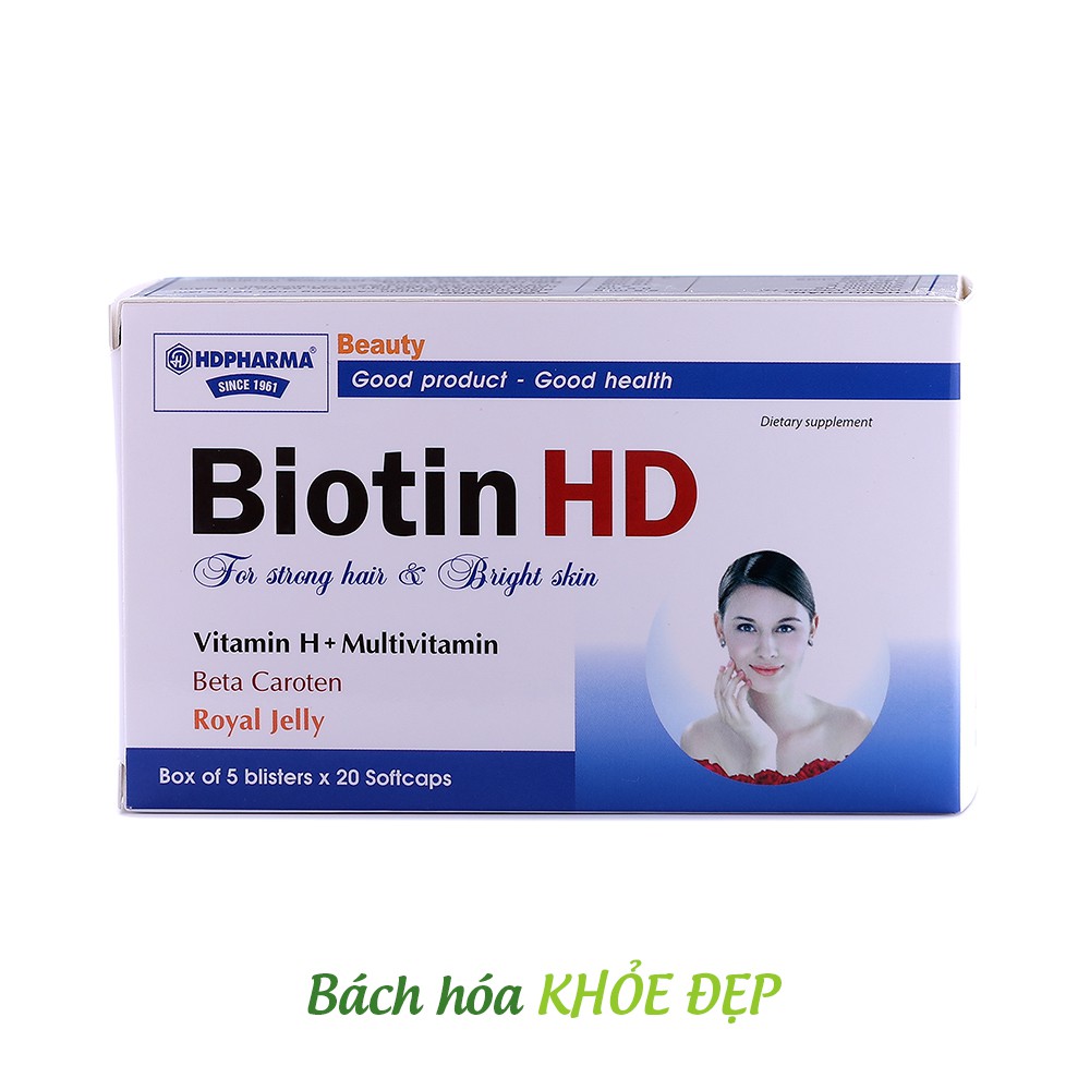 Viên uống Biotin HD cho mái tóc khỏe và làn da sáng - Hộp 100 viên | BigBuy360 - bigbuy360.vn