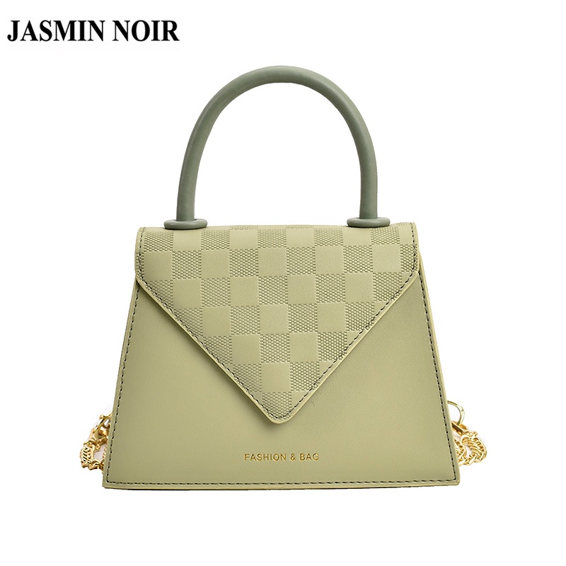 Túi đeo chéo JASMIN NOIR da PU phối dây xích thời trang