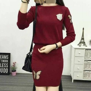 Sét váy len cánh bướm