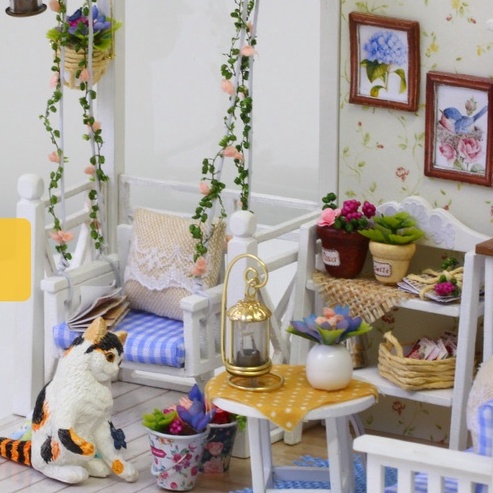 Nhà mô hình tự lắp ráp DIY - Nhật ký Kitten H013