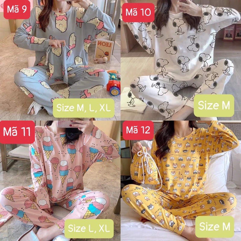 Bộ ngủ mặc nhà dài tay, váy ngủ dài tay (phát ngẫu nhiên) | BigBuy360 - bigbuy360.vn
