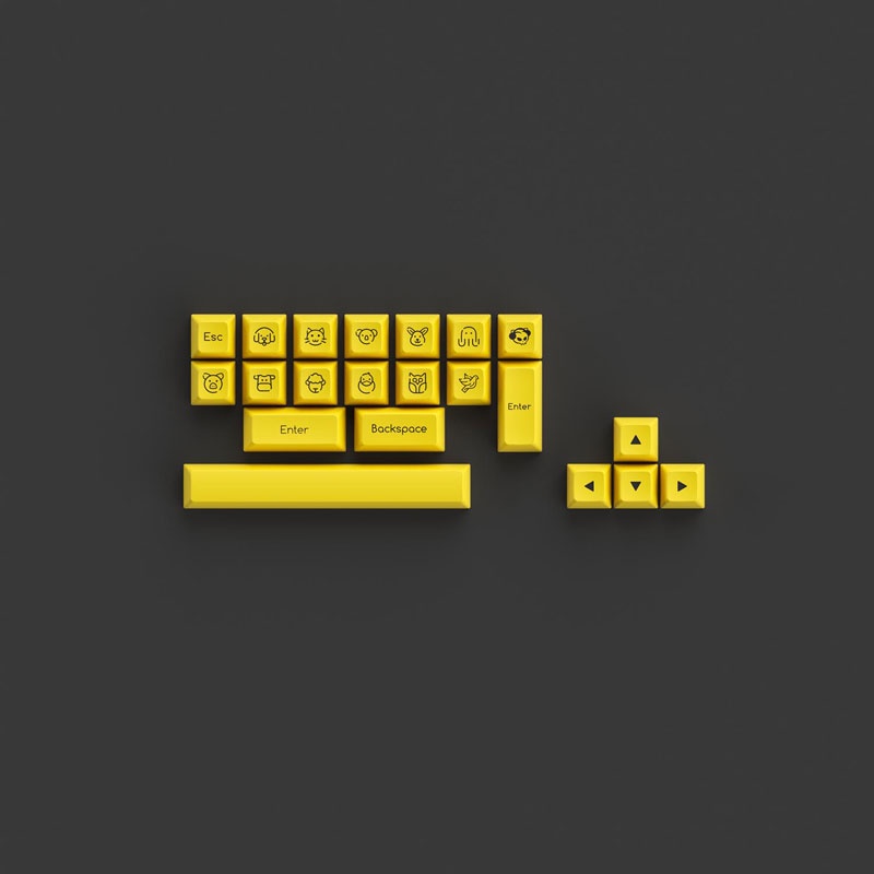 Set keycap AKKO Black&amp;Gold (ABS Double-Shot/SA-Leveled profile/195 nút)