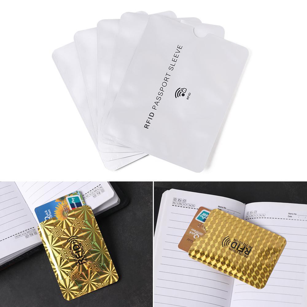 Set 5 Túi Đựng Thẻ Ngân Hàng Bằng Lá Nhôm Chống Trộm Chống Độc Đáo Tiện Dụng Ốp