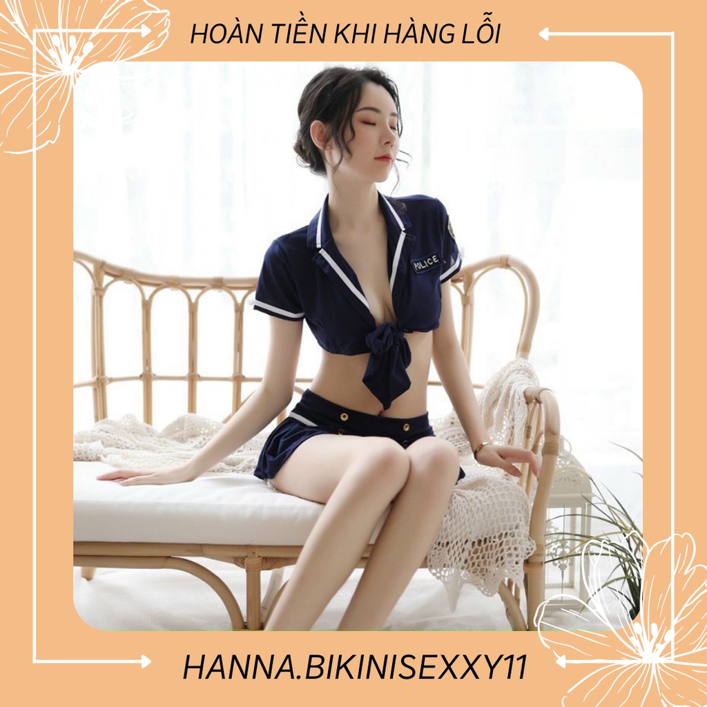 Đồ ngủ cosplay, đồ ngủ sexy, set váy ngủ nữ police xẻ ngực quyến rũ | BigBuy360 - bigbuy360.vn
