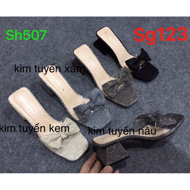 Guốc nơ/ Dép nơ gót 4p sang chảnh êm chân hàng vnxk
