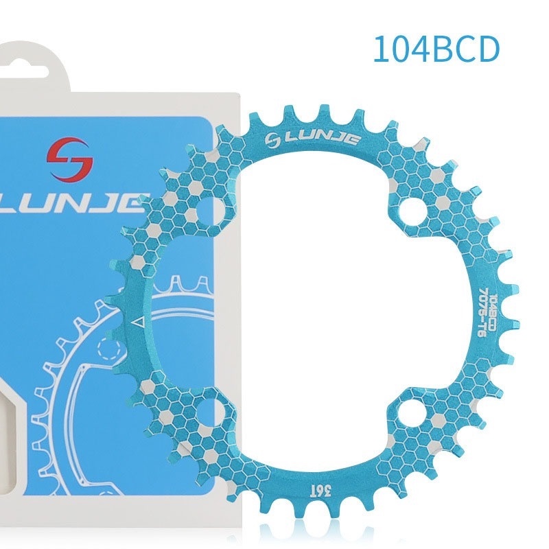 LUNJE 104BCD Single Speed Disk Chainring Mountain Bike Bicycle 104BCD 32T 34T 36T 38T Crankset Tooth Plate Parts mtb Parts