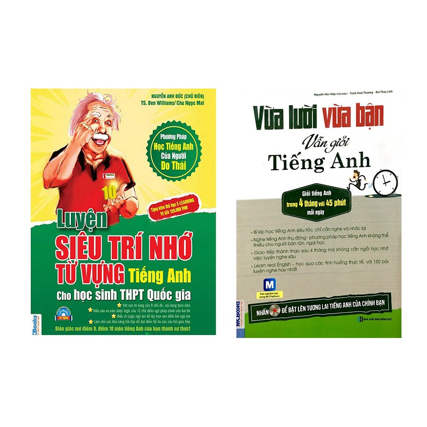 Sách - Combo 2 cuốn Vừa lười vừa bận vẫn giỏi tiếng anh và Luyện siêu trí nhớ từ vựng tiếng anh THPT