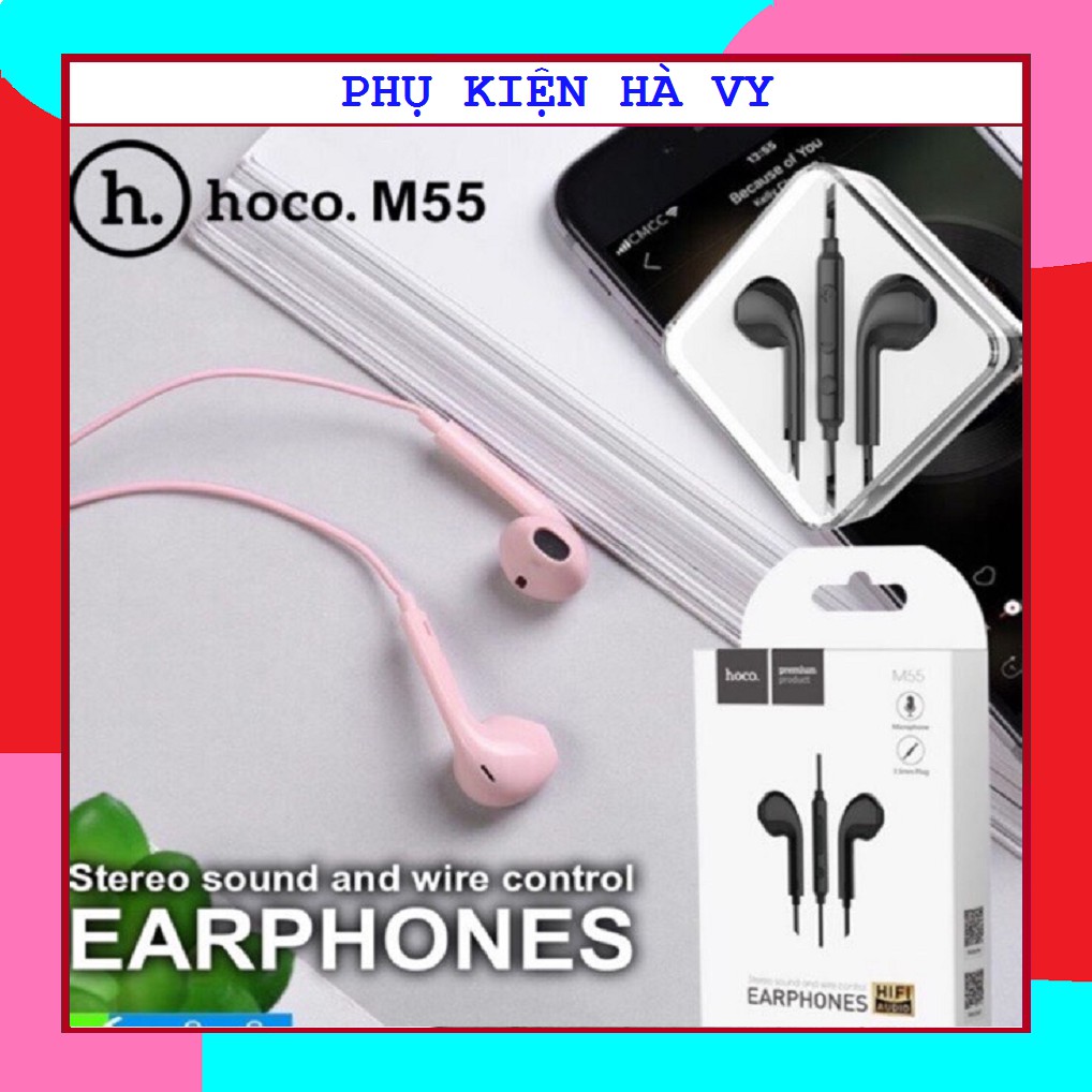 Tai nghe có dây chính hãng Hoco M55 Memory sound cho điện thoại tai nghe airpods cáp sạc iphone jack 3.5