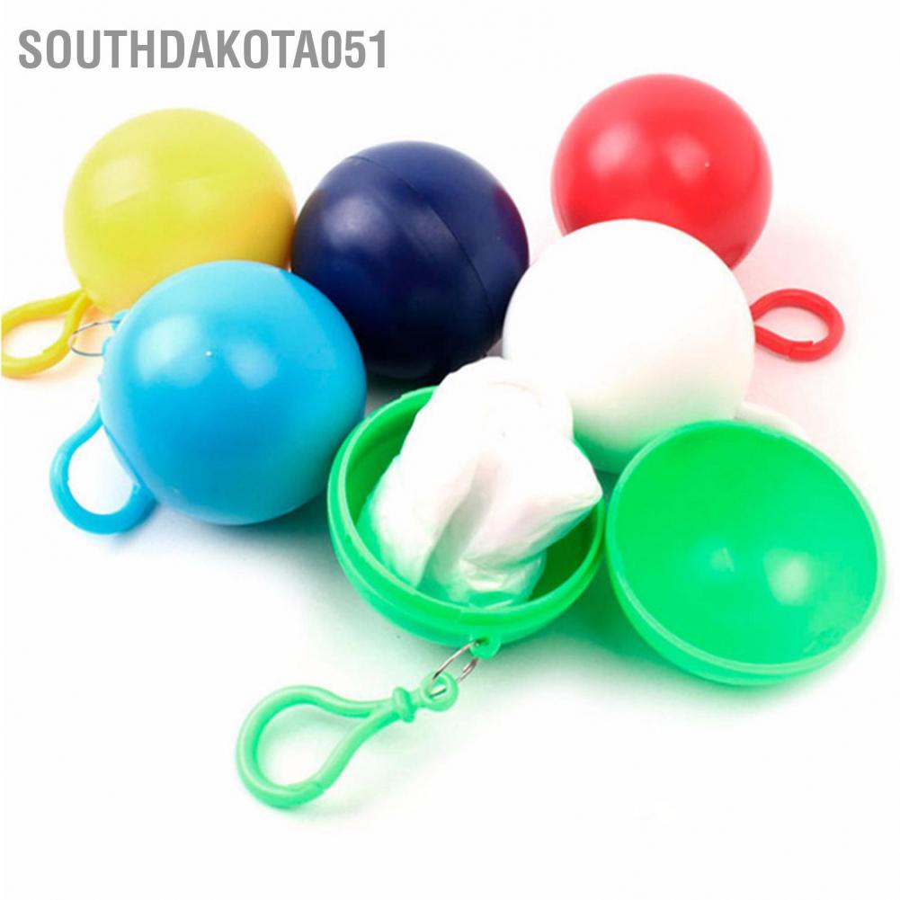 Southdakota051 Rain Ponchos Disposable Raincoat PVC Raining Protection with Ball for Emergency Mountaineering Travel