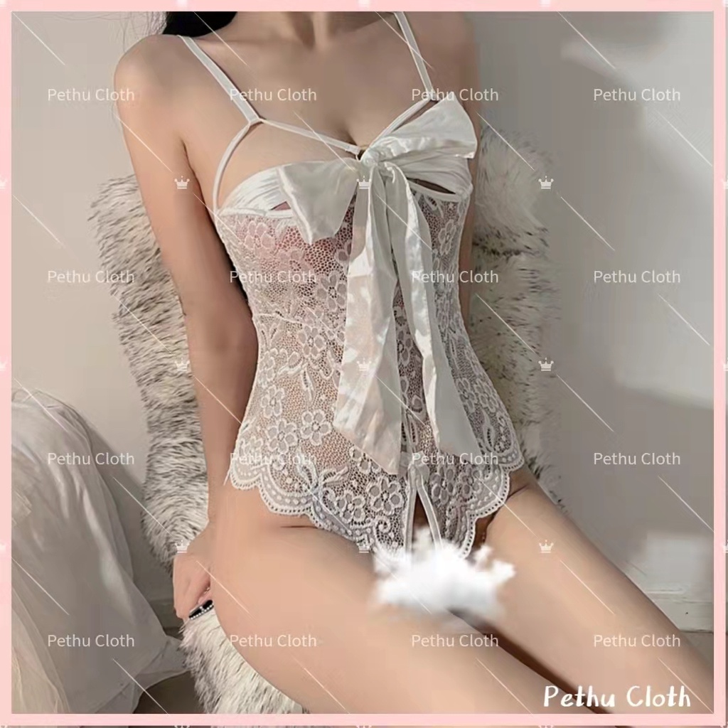（Q1,HCM）Đồ Ngủ Sexy ren nữBodysuit 2 dây ren coset gợi cảm Nội Y 40-58kg--008