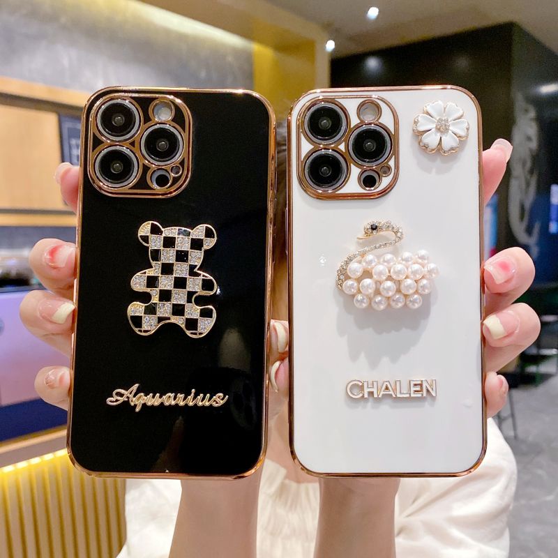 Ốp Điện Thoại Hình Thiên Nga Và Gấu 3D Cho Huawei MATE 30 40 50 Pro P40 50 Pro