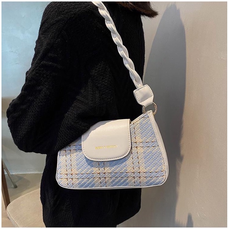 Túi đeo vai đeo chéo thời trang nữ phối dạ phong cách Hàn Quốc siêu xinh