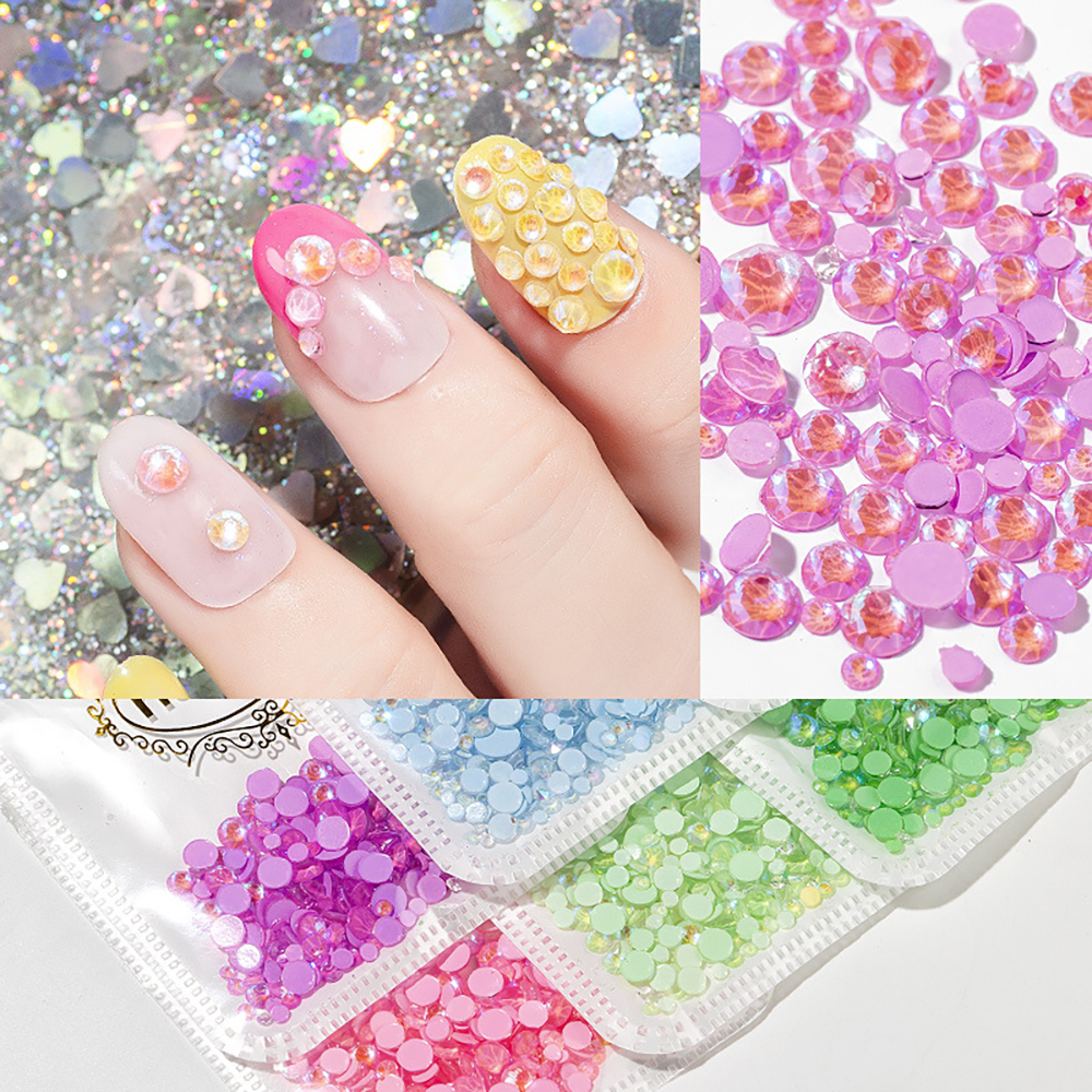 Túi hạt đá dạ quang dành cho trang trí móng tay nghệ thuật DIY