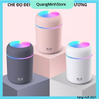 Máy phun sương tạo độ ẩm kiêm đèn led 7 màu cực xinh, máy tạo độ ẩm phun sương mini