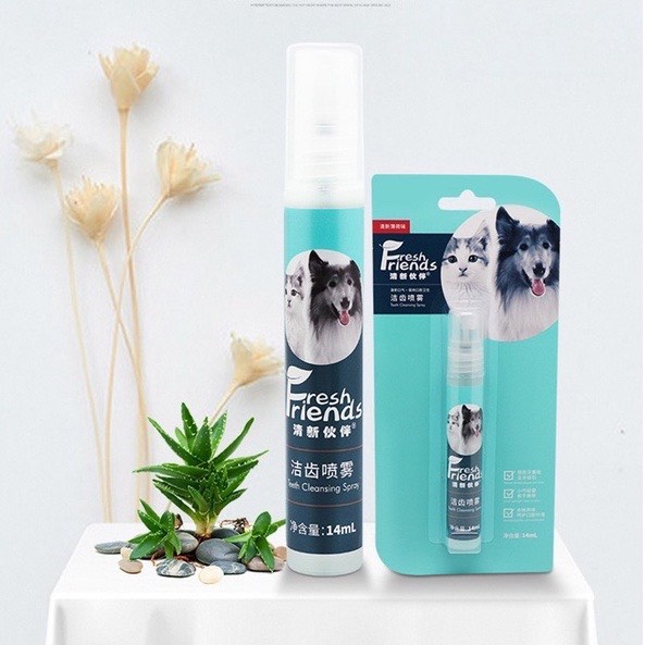 Xịt thơm miệng sạch miệng cho thú cưng hương thơm thiên nhiên dịu nhẹ, xịt miệng chó mèo