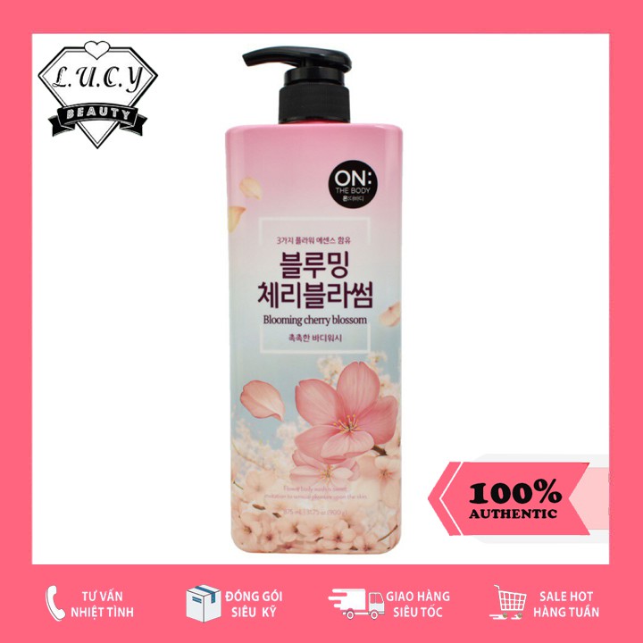 Hàng Hàn- Sữa Tắm On The Body Perfume Sweet Love Body Wash Hương Hoa Anh Đào Bloooming cherry 900ml