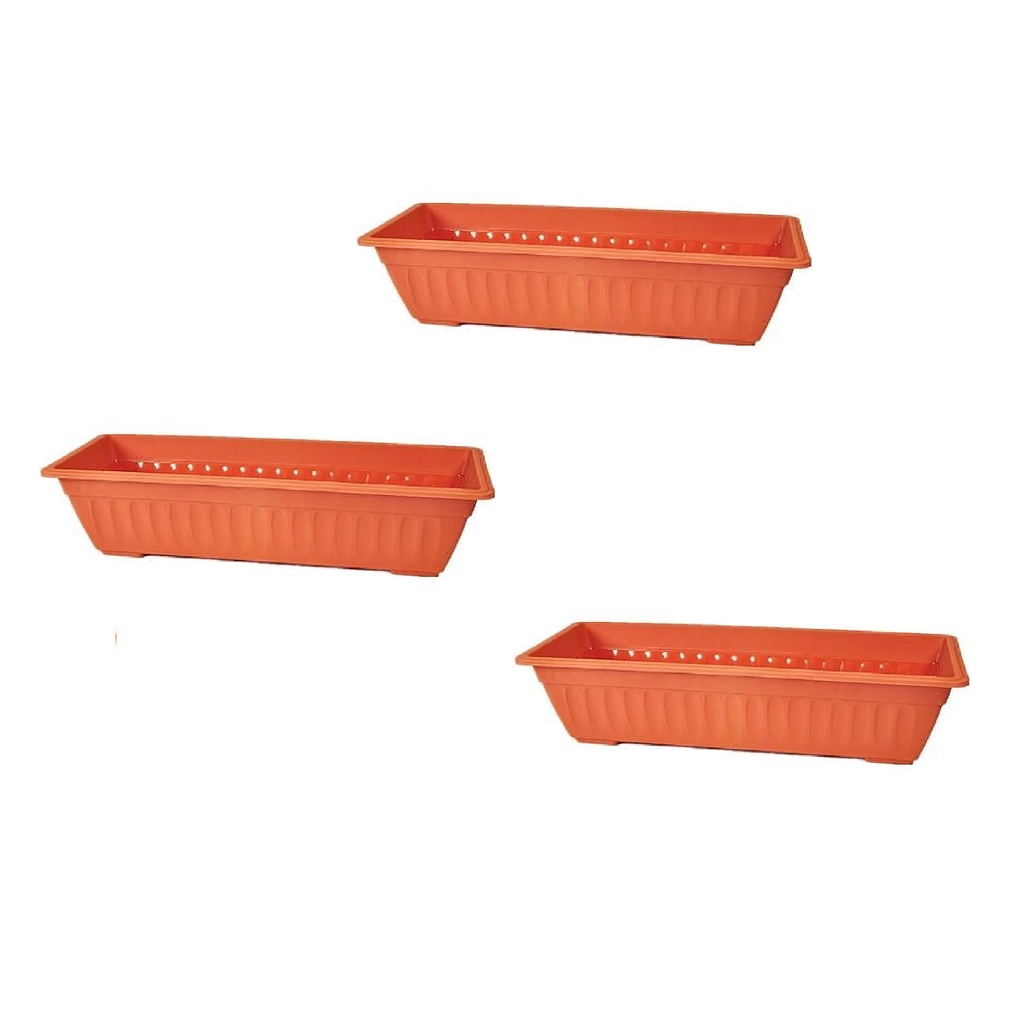 Daiso Chậu nhựa trồng cây màu cam 49cm×19.5cm×13.5cm